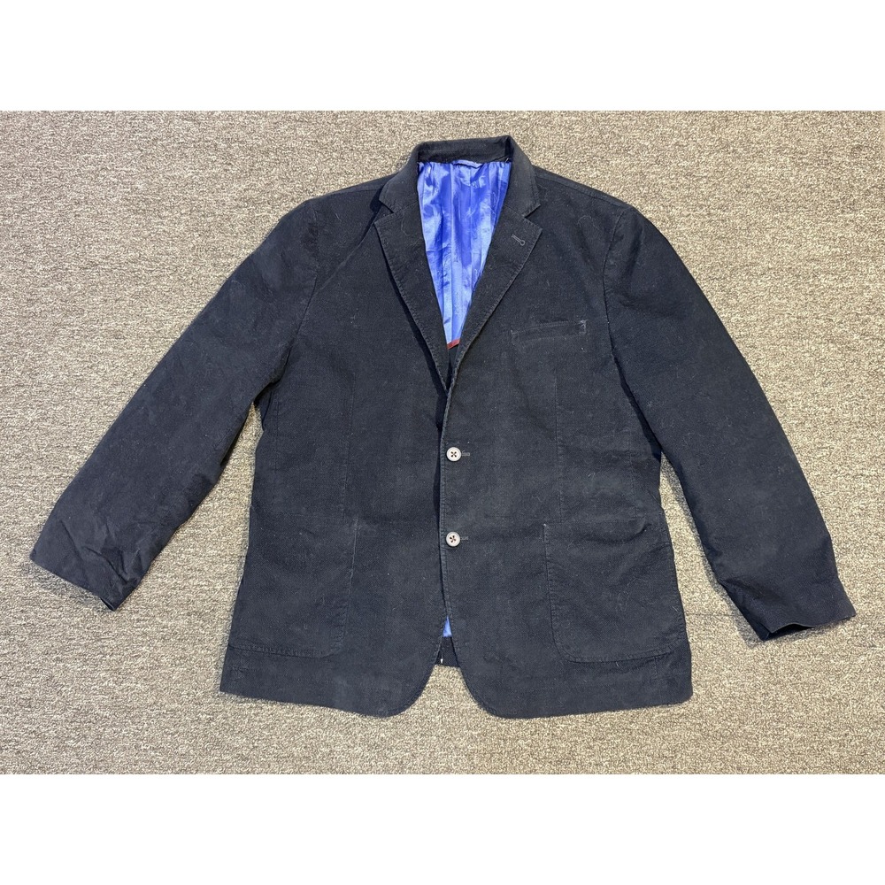 Ben Sherman Blazer Mens 46 Regular Navy Cotton 2 Button Notch Lapel Sport Coat